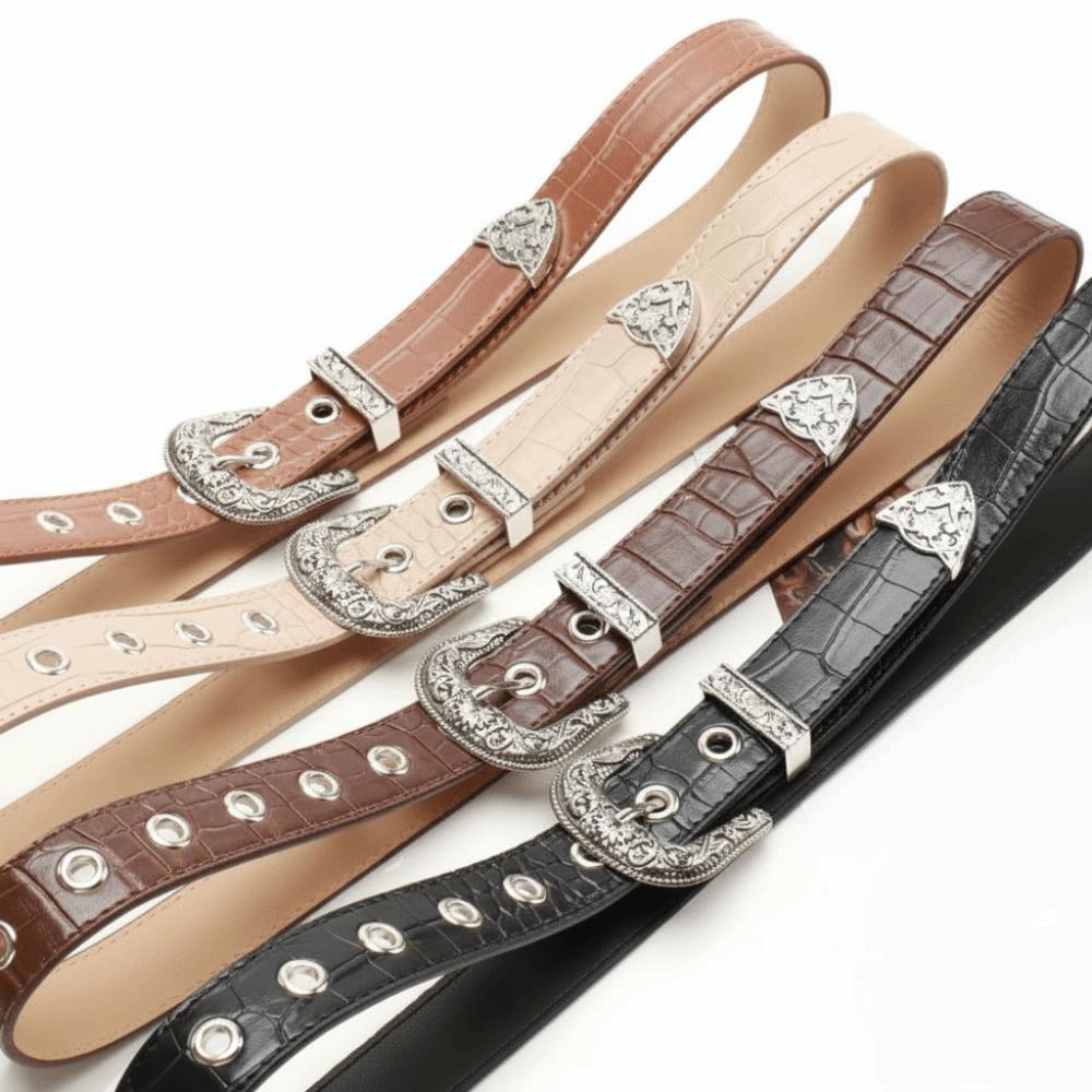 Pin Buckle Women Belt Punk PU Leather Waistbands Fashion Retro Waist Belt  Party