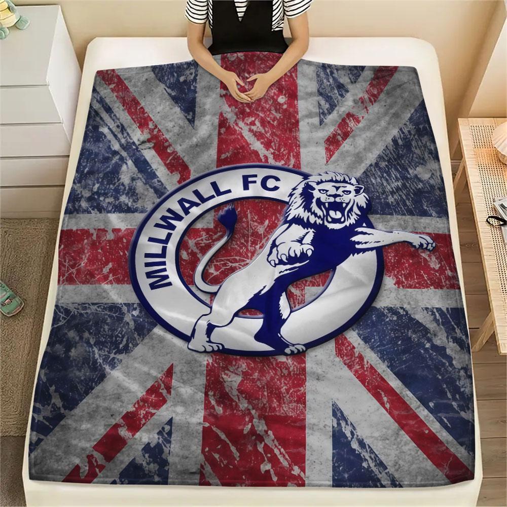 Millwall Printed Flannel Blanket, soft throw for bedroom sofa, washable, Christmas present, great gift.