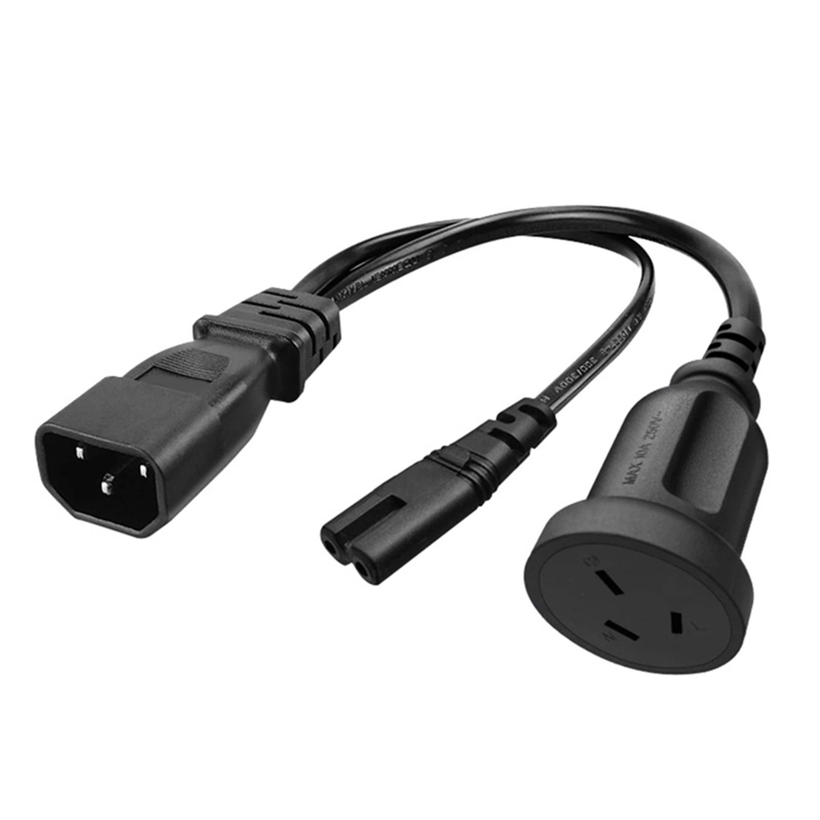 

AC Power Adapter Cord With IEC320 C14 To C7 Connector And Australian 3 Hole Outlet 0.32m Multiple Use