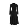 Tatu Women's New Chinese Style Knitted Patchwork Mid-length Long-sleeve Dress