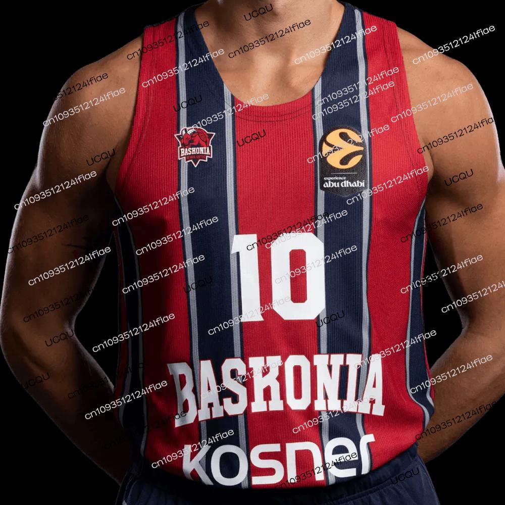25/26 Spanien Herren Baskonia Basketballtrikot Fan-Spezialtrikot-Set Basketballspieltrikot Kinder Basketball Trainings trikot S red