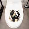 Self-adhesive Waterproof Black Cat Toilet Stickers for Bathroom Toilet Seat Creative Wall Decor