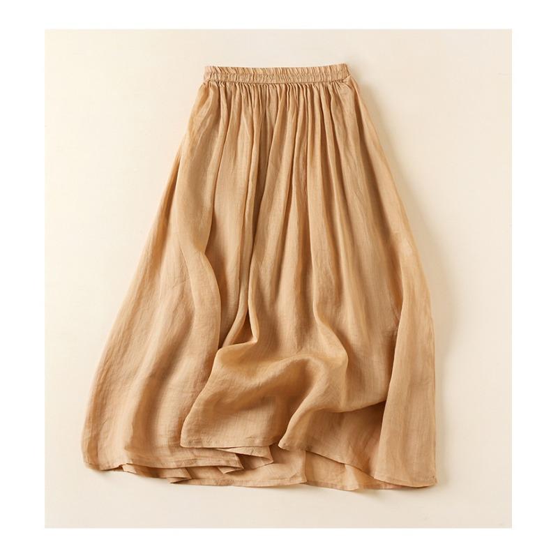 Literary Vintage Summer Mid-length Double-layer Bustier Skirt