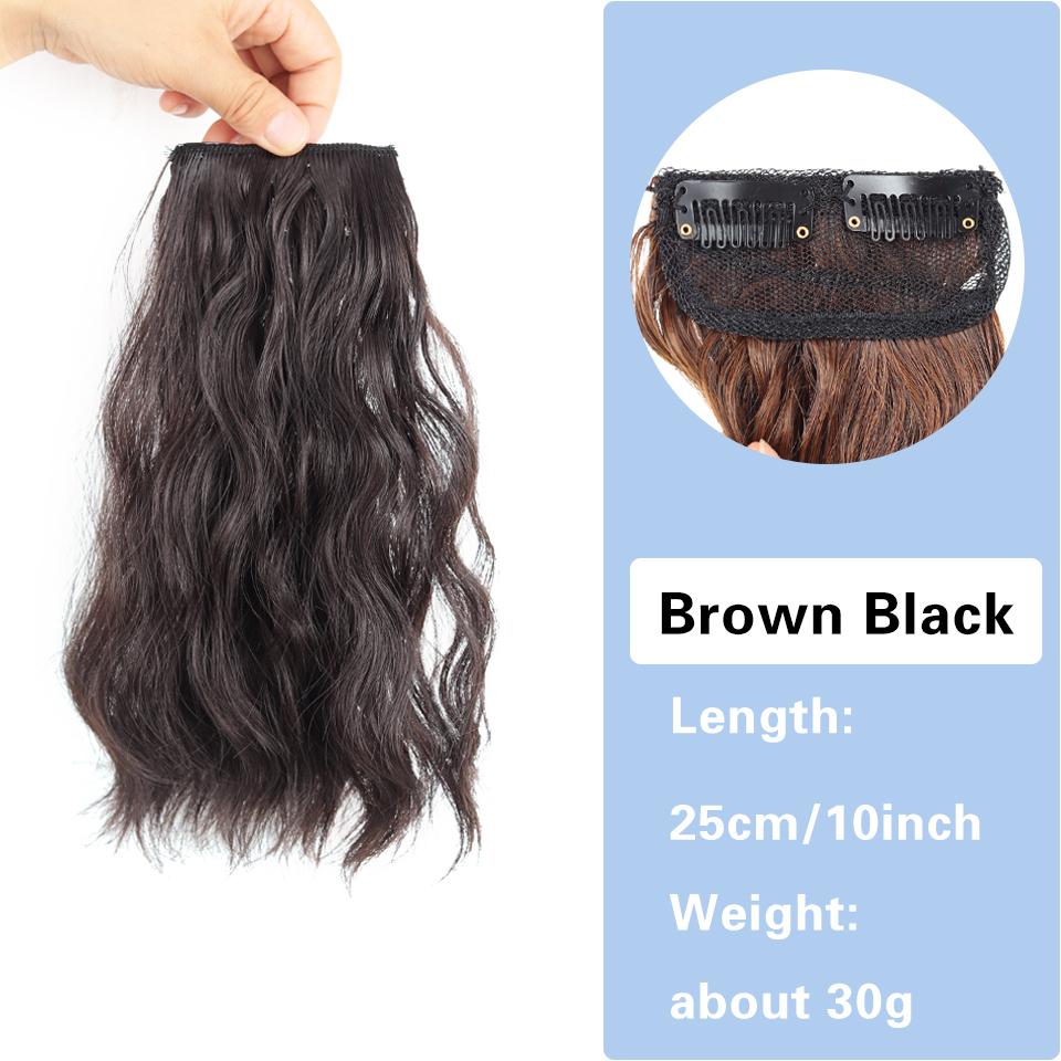 Synthetic Hair Curly hair 25cm/35cm Mini Hair Pad Hair Natural Black Brown Hair Extension Clips In Hairpiece For Women Hair Wig