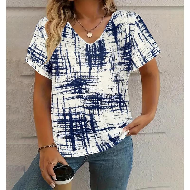 Plus Size Heart Design Pattern Printed T-shirts Summer Fashionable High Quality Short Sleeved
