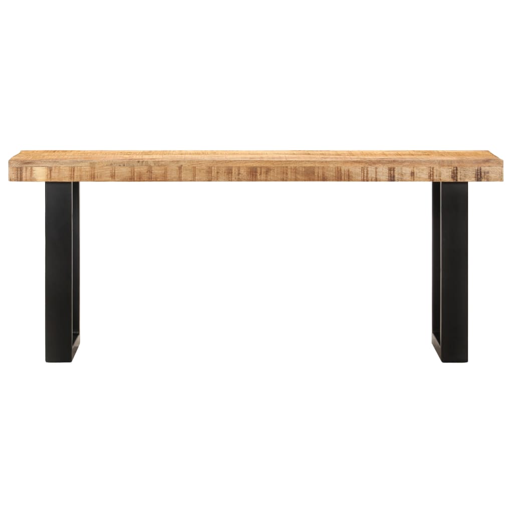 Bench 110 cm Rough Mango Solid Wood and Steel