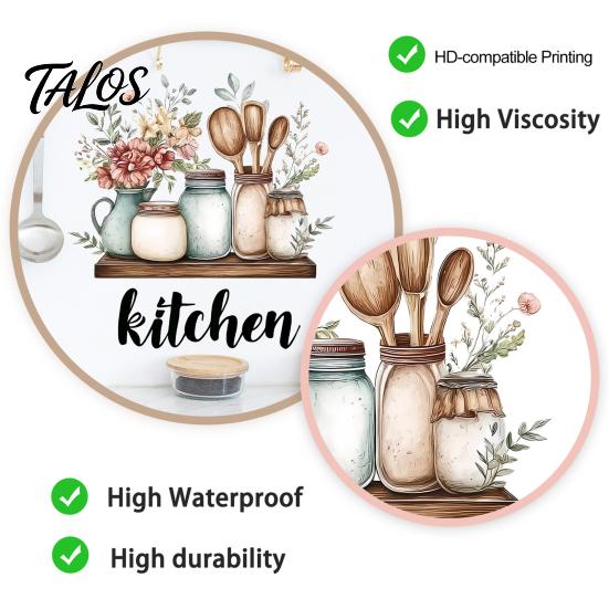 Creative Gift for Home Decor Cartoon Kitchen Wall Sticker, Watercolor Decorative Decal, PVC Waterproof Art Stickers Mural, Removable Decals