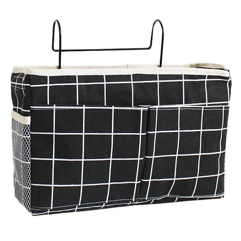 1 Pcs New Storage Basket Hanging Organizer Bed Remote Book Holder Dormitory Storage Bag Holder With Hook Bed Pocket
