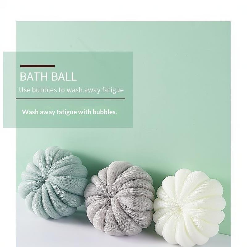 Pumpkin Shaped Bath Loofah Sponge With Extra Thick Soft Mesh Durable Hanging Rope For Daily Home Shower Bathing Use
