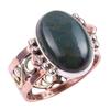 Natural Bloodstone Gemstone Handmade 925 Sterling Silver Two Tone Ring S.9 R6z92