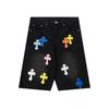Vintage gewaschene Jeans-Shorts mit Metallakzenten Unisex Straight Fit Punk-Stil Baumwollmischung