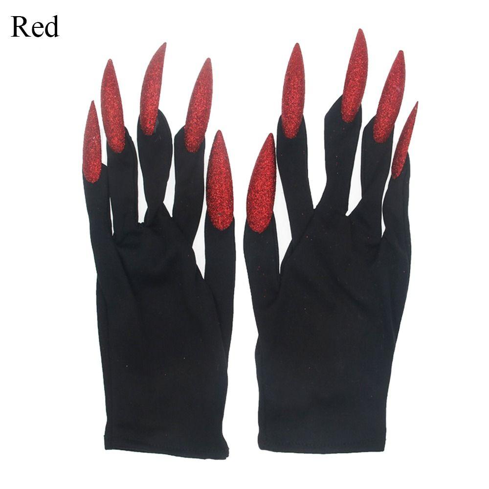 Long Nails Gloves With Claws Gothic Black Mittens Cool Party Scary Props  Festival