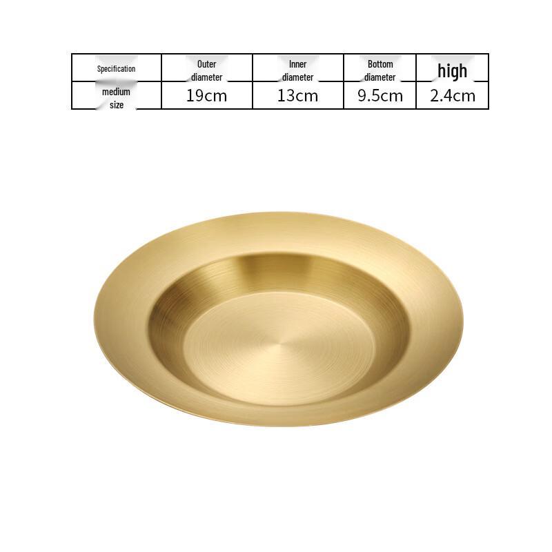 Korean Style Stainless Steel Round Serving Plate