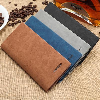 Pánská peněženka jednobarevná Vintage Clutch PU kožená vizitka peněženka na mince dlouhá