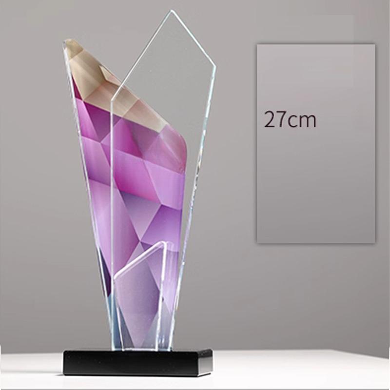 Customized Pentagram Crystal Trophy, Color Printing Prize Sports Movie Award Outstanding Employee Souvenir, Home Decoration, 1Pc