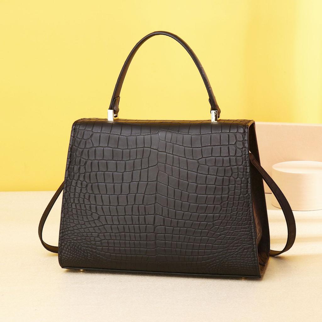 Damenhandtasche mit nebeligem Krokodilbauchmuster, Einzel-Schulter-Umhängetasche, Modische Damentasche, Klassische Valet-Tasche
