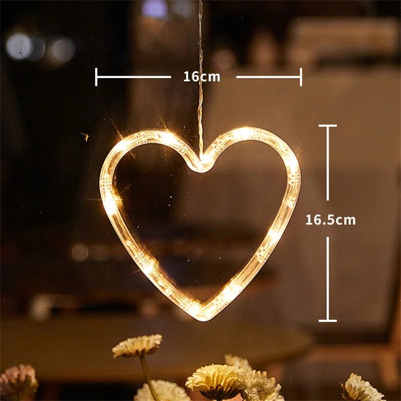 

Christmas LED Light Snowflake Santa Hanging Battery Operated Window Ornaments for Home Xmas Navidad New Year Decor 1PC