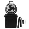 Portable Misting Fan with 6L Bucket LED Light Remote Control USB Rechargeable Cooling Fan 4 Gears