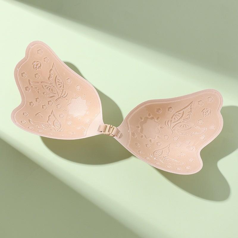 FINETOO Naklejki na sutki dla kobiet Wielokrotnego użytku niewidoczny biustonosz Seksowny samoprzylepny motyl Silikonowe akcesoria do podnoszenia piersi