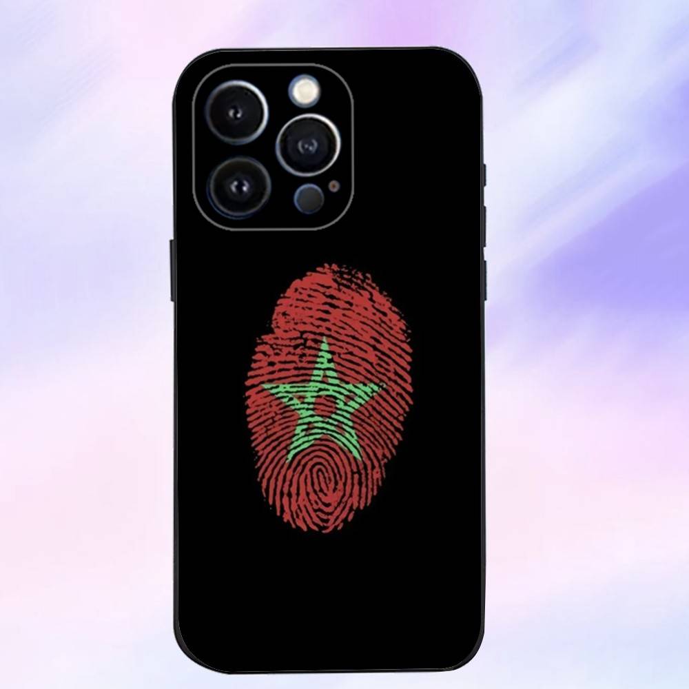 M-Morocco Flag Phone Case For iPhone 16,15,14,13,12,11 Plus,Pro Max,XS,X,XR,SE,Mini,8,7,Soft Silicone Black Cover