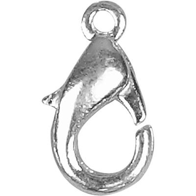 Lobster Clasp - Creotime - Silvery - 12 Mm - Set of 5 Pieces