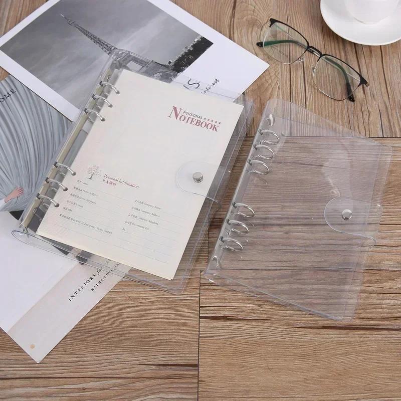 A5/A6/A7 Transparent Notebook Cover Plastic Clip File Folder Notebook Loose Leaf Ring Binder Planner School Office Supplies