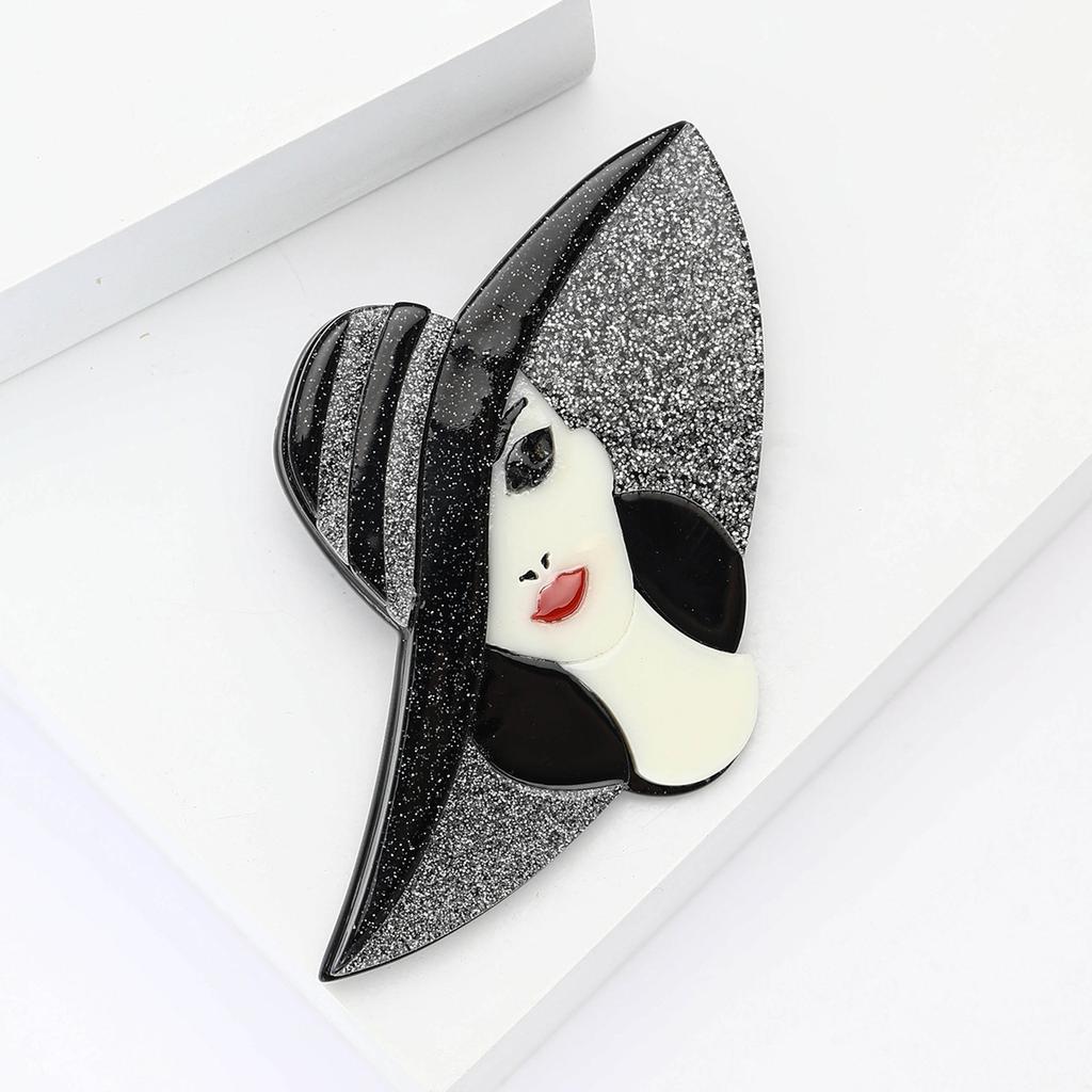 Broșă acrilic de modă pentru pălărie mare, personalizată, versatilă, pentru femei, cămașă, corsaj, bijuterii