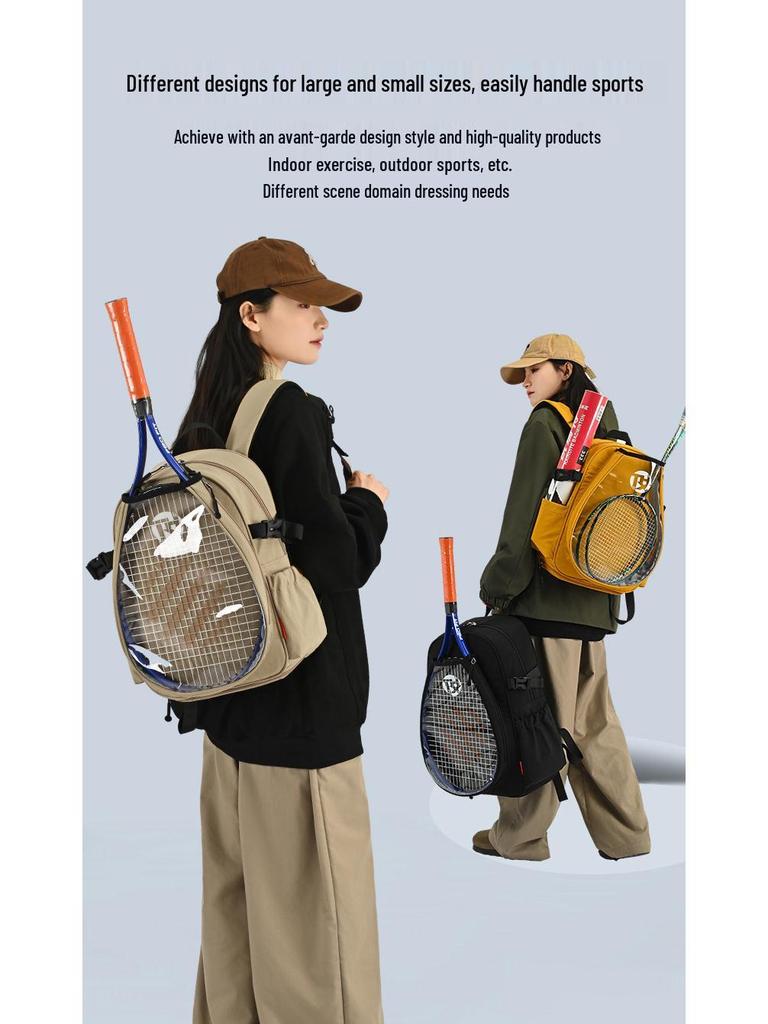 Unisex Sports Backpack: Tennis & Badminton Bag with Dry/Wet Separation, Large Capacity, and Independent Shoe Compartment.