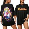 2026new American Retro Cotton Shortsleeved Tshirt With Sailor Moon Print Suitable For Both Unisex And Unisex Casual Street Style