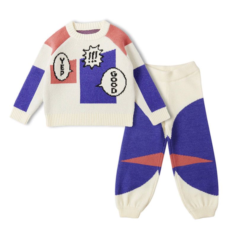 Toothpick Maru Maru and Her Friends  Girls  Sweater Set, Autumn and Winter Style, Pullover Knitwear for Older Children, Cute and Stylish White Suit 105