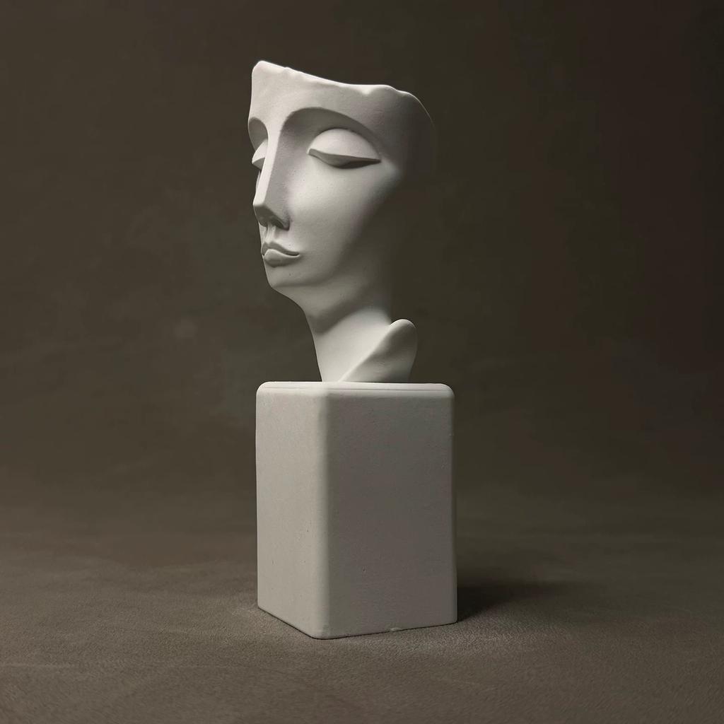 Gipsen Beeld Abstract Figuur Gemaskerde Vrouw Expressie Handgemaakt Decoratieve Beeldjes Woondecoratie Accessoires