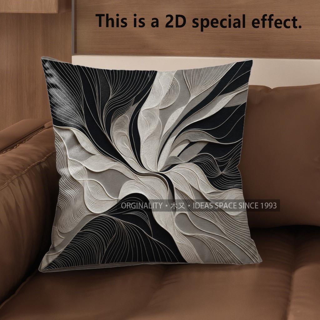 2D Modern Abstract Pattern Decorative Pillow Covers Pattern Cushion Cover Suitable For Sofa Bedroom Car Pillow Cover