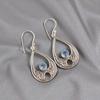 Tanzanite Gemstone 925 Sterling Silver Handcrafted Jewelry Dangle Earrings 1.91" EE-90-4