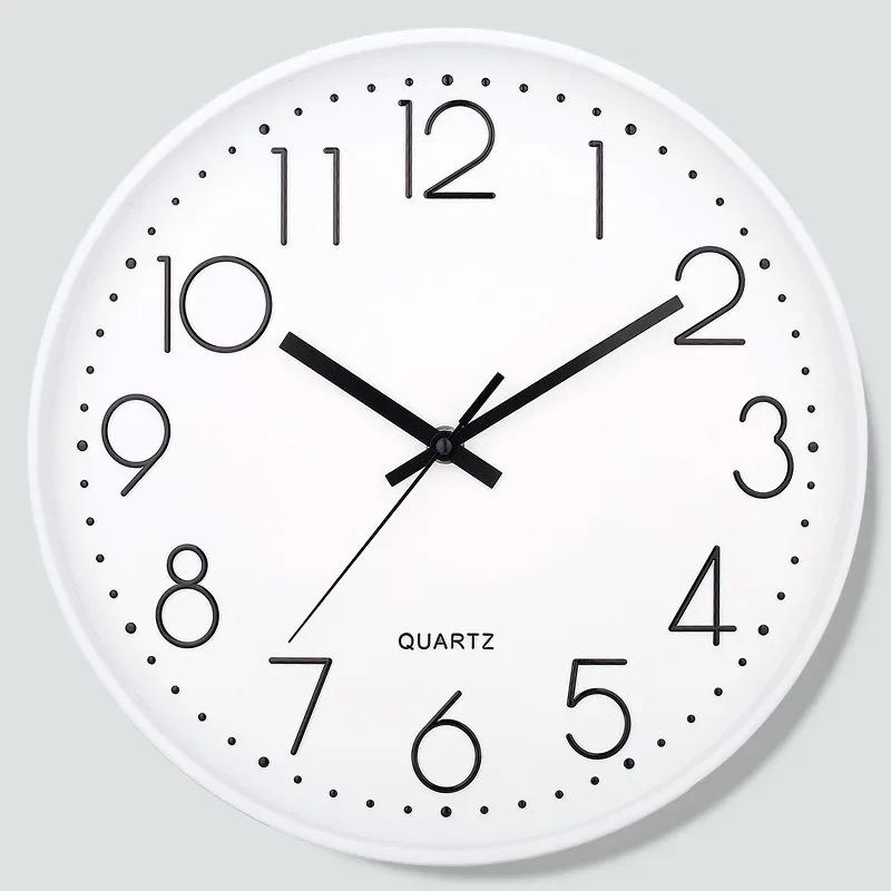 Fashion Modern Simple 8 Inch Minimalist Wall Hung Clock Silent Non-ticking Wall Clock for Study Bedroom Living Room Bathroom