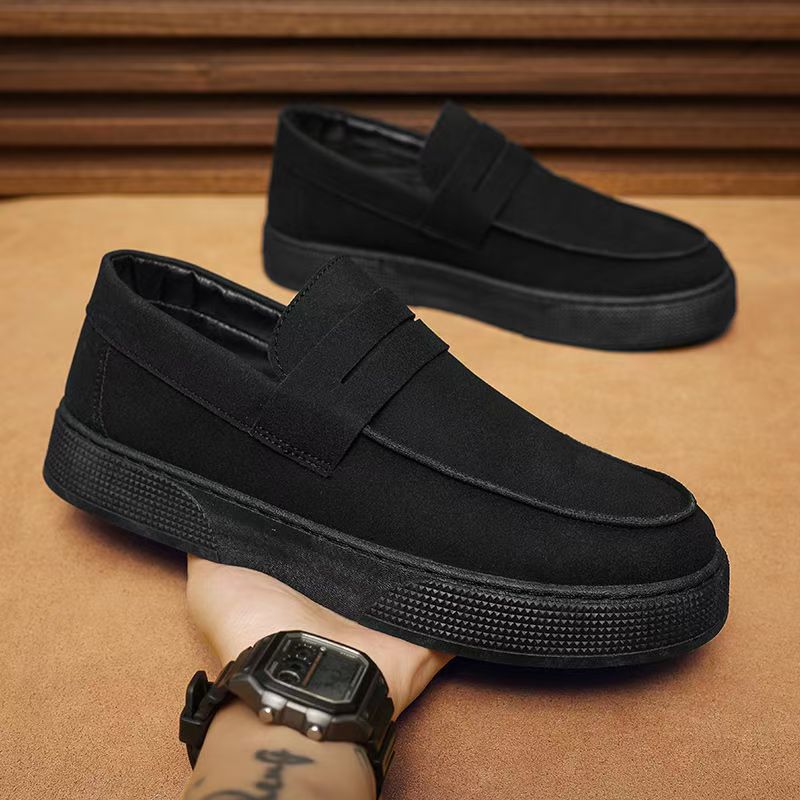

Мужские лоферы, летняя обувь, мужская новая модная парусиновая обувь, мягкая и удобная обувь из флоковой замши на плоской подошве, мужская повседневная вулканизированная обувь 44