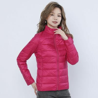 Feder Damen einfache Daunen einfarbig Damen Stehkragen Damenbekleidung leichte und dünne Daunenjacke Damen Übergröße