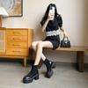 Martin Boots Women's High-heeled Boots New Autumn and Winter Platform Short Boots Thick Heel Elastic Thin Boots Retro Socks Boots