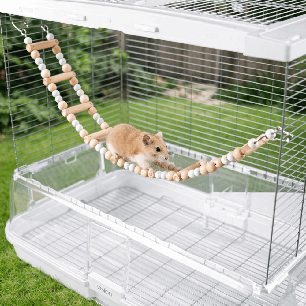 Holzpapageien Sitzstangen Spielzeug Verschleißfeste Vogelkletterleiter Vogelkäfig Schaukel Krallen Schleifen