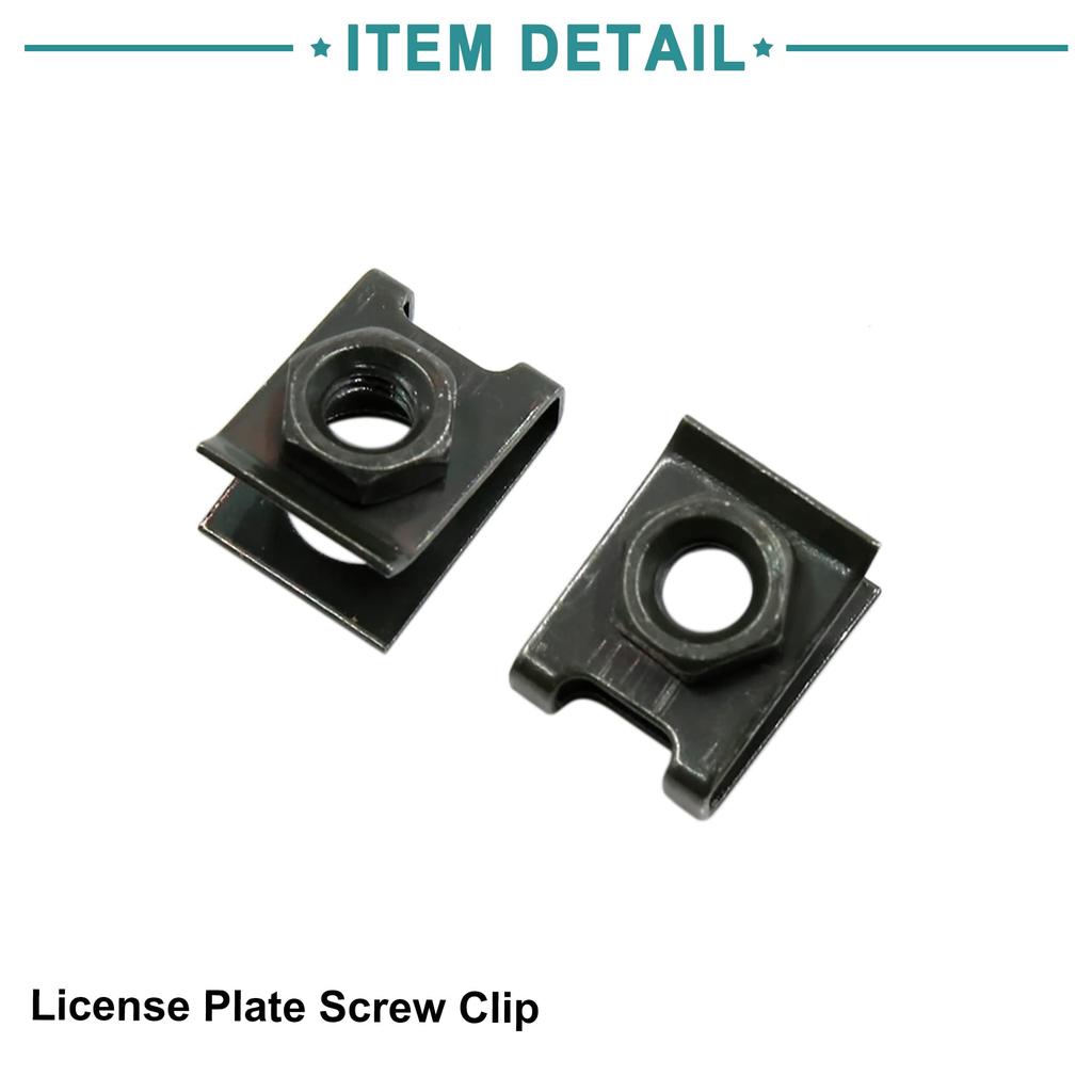 ACROPIX M6x1 Metal U Type Car License Plate Screw Base Clip Nut 20pcs