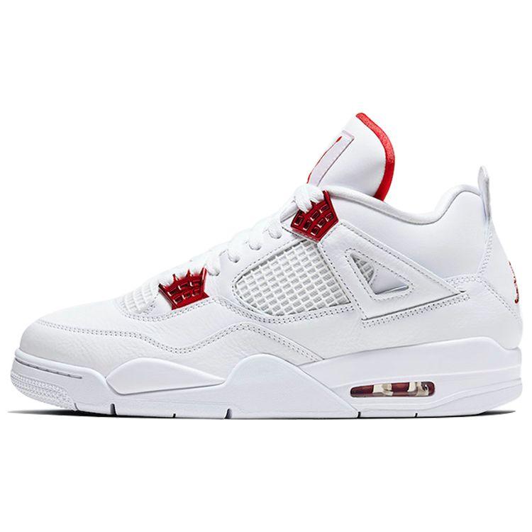 

Кроссовки унисекс Air Jordan 4 Retro Red Metallic Белый/Университетский красный/Металлический серебристый CT8527-112 50.5