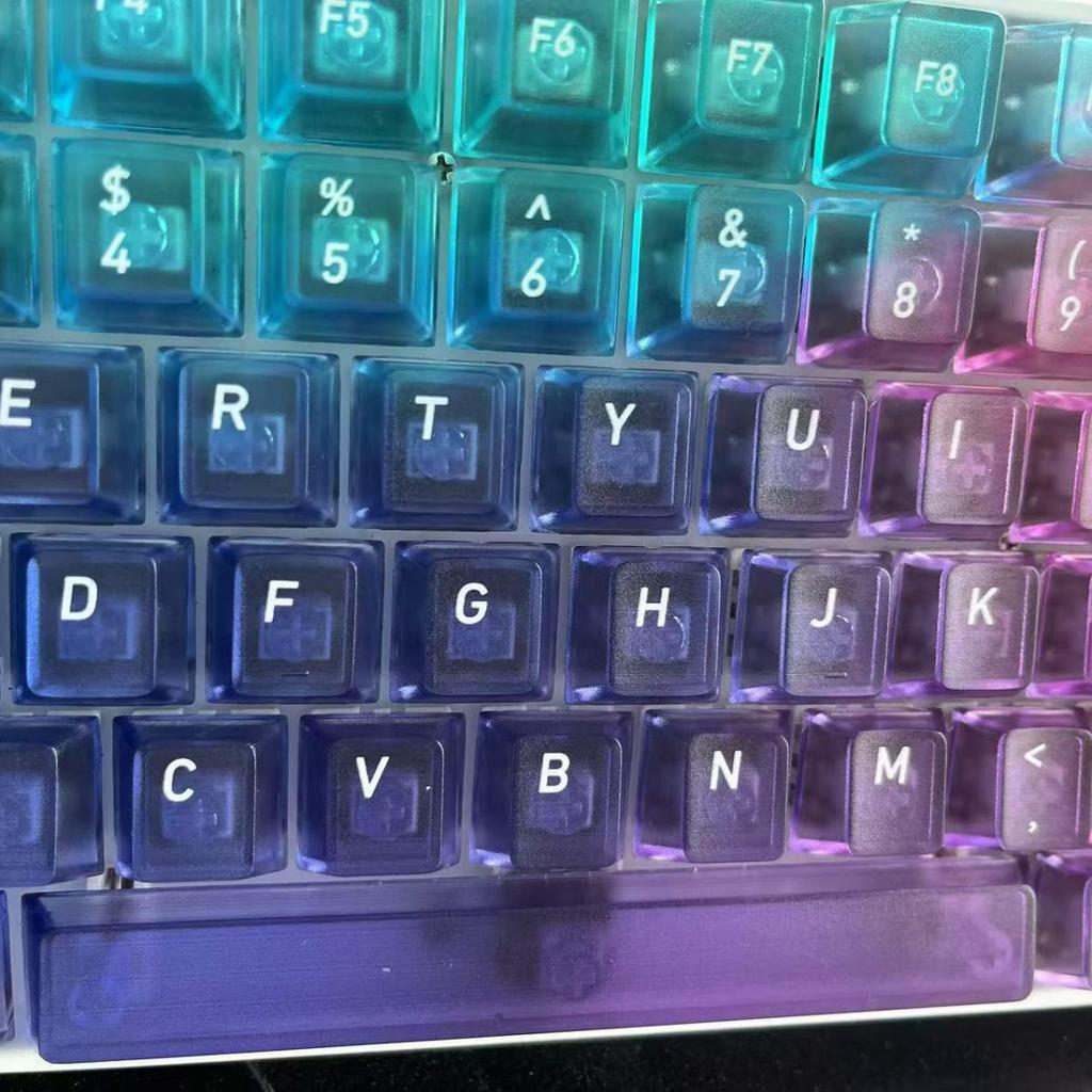 Mattierte Regenbogen-Farbverlauf Tastenkappen - Angepasste Passform für 61/68/75/87/98 Tasten