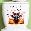 Halloween Toilet Decals Cute In Suit Cartoon Bat