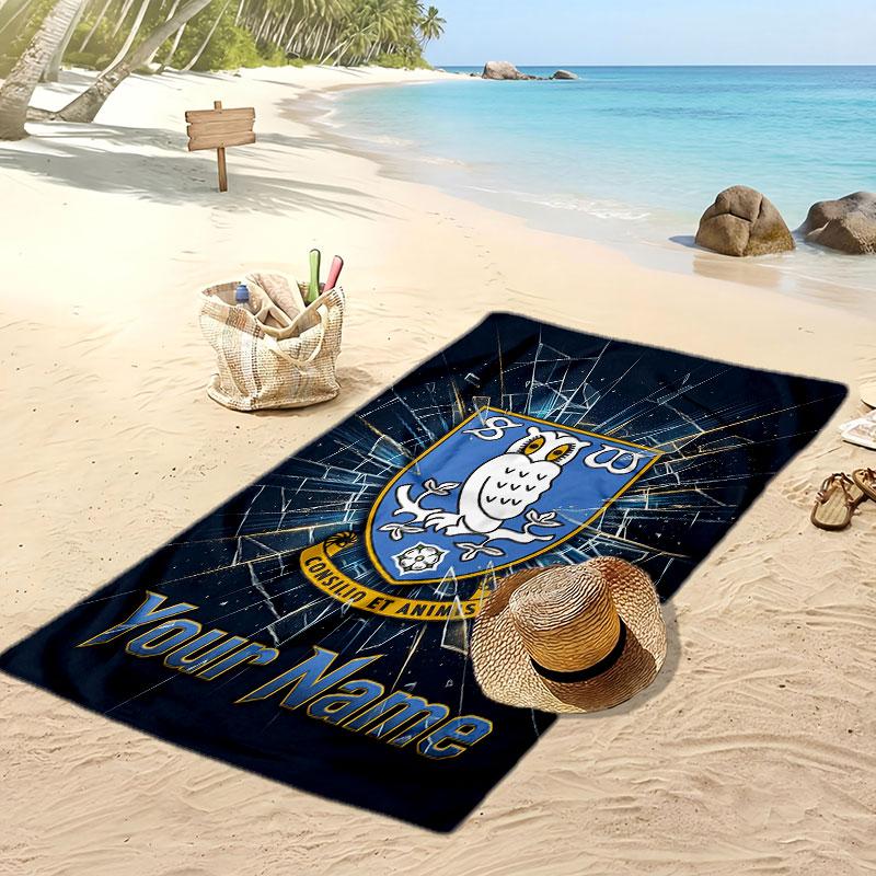 Sheffield Wednesday FC Spersonalizowany Drukowany Ręcznik Plażowy Logo Piłkarskie Wsparcie Niestandardowe Imię Tekst Chłonny Ręcznik Do Sportu Podróży Specjalny Prezent