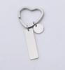 10Pcs/Lot Strip Blank Mirror Polished Stainless Steel Keychain For DIY Custom Women's Men's Keychain