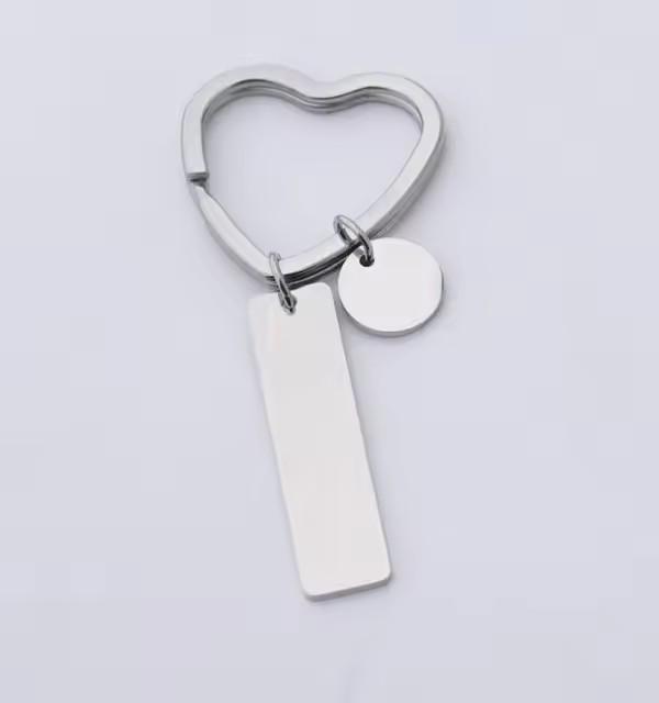 10Pcs/Lot Strip Blank Mirror Polished Stainless Steel Keychain For DIY Custom Women's Men's Keychain