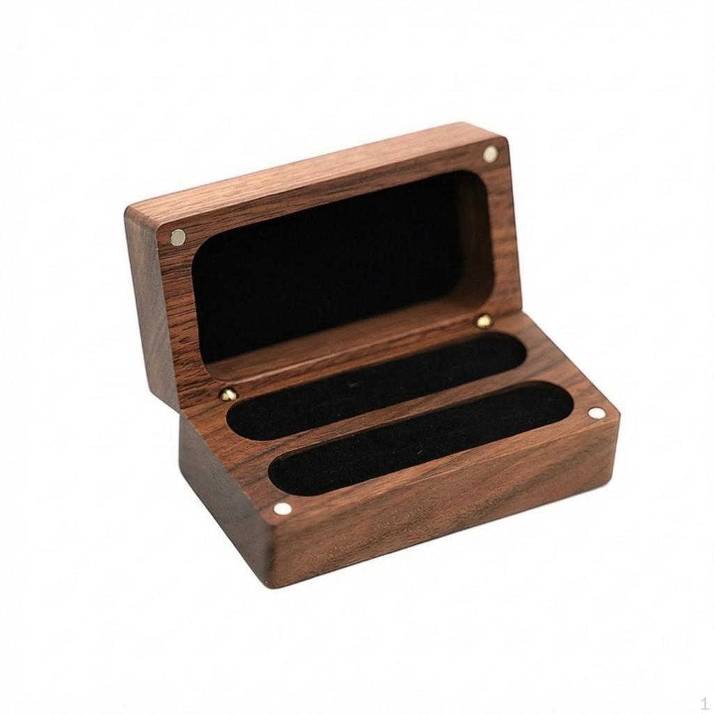 Band Box Wooden with Slots Double Slot Display Case for Couples, Brides, Wedding Ceremony,