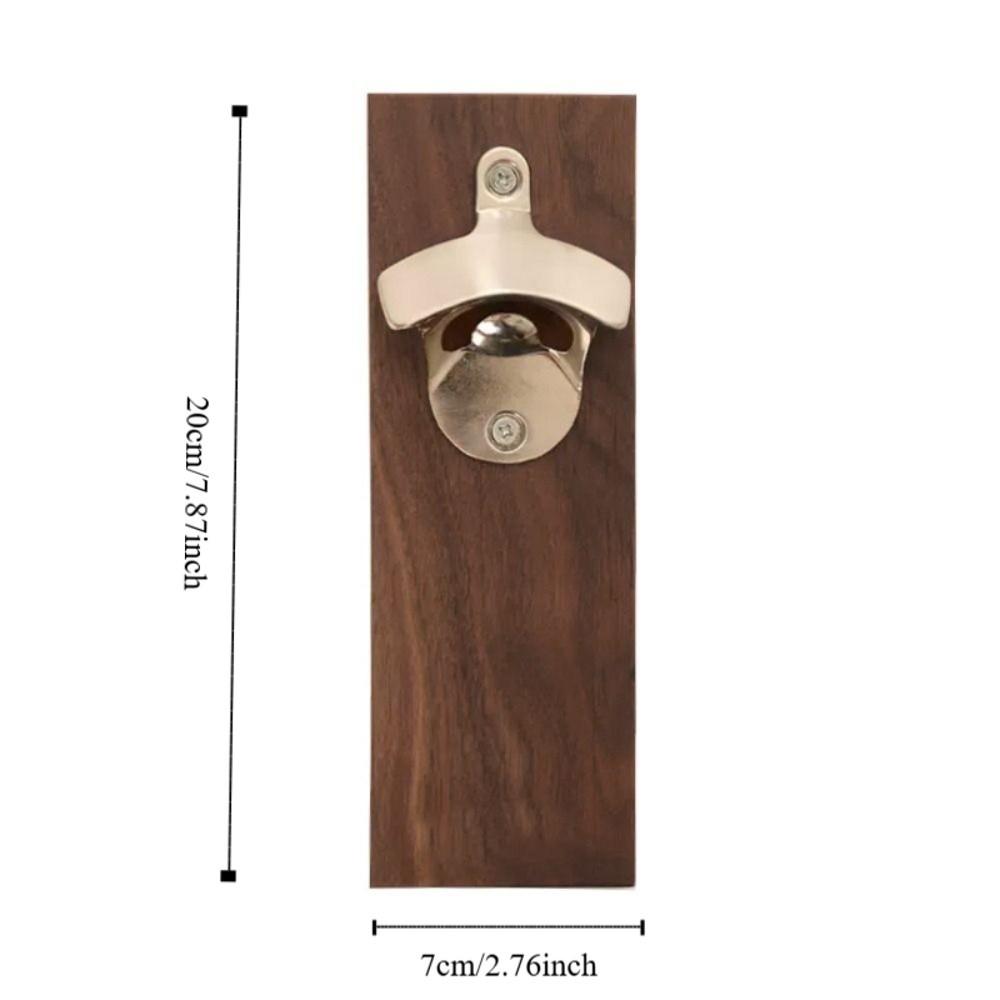 Wooden Magnetic Bottle Opener Rustic Style Rectangular Wall Mounted Bottle Opener Vintage Fridge Magnet Bottle Opener Party