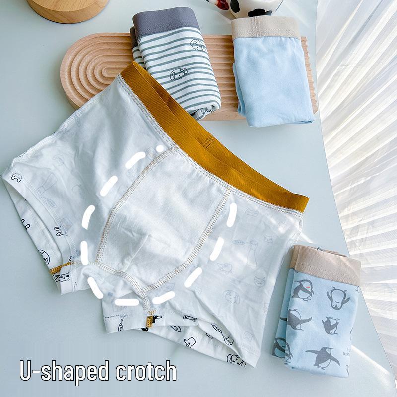 Children's Summer Cotton Boxer Briefs (Class A) for Boys Aged 9-12 - No Pinch Design.