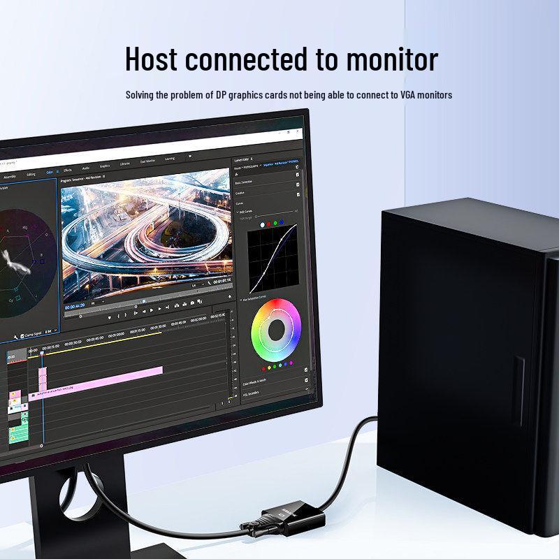 Shan Ze DP to VGA Adapter: High-Definition Laptop Graphics Card Connection Cable Converter