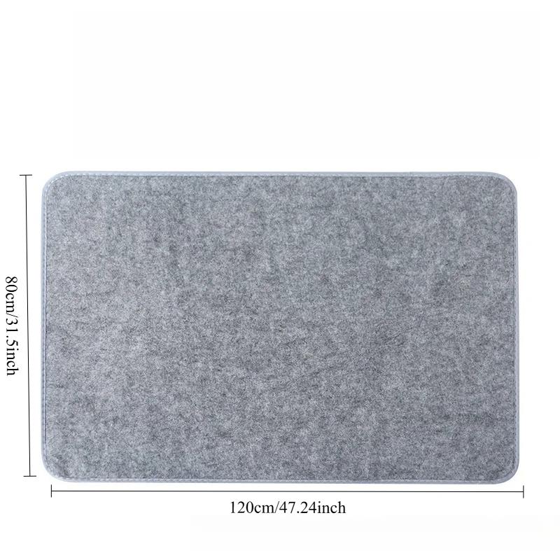 1pc Calligraphy Felt Mat, Thick Desk Pad for Chinese/Japanese Painting & Sumi Ink Writing on Xuan Paper, Gray Protector,feutrine